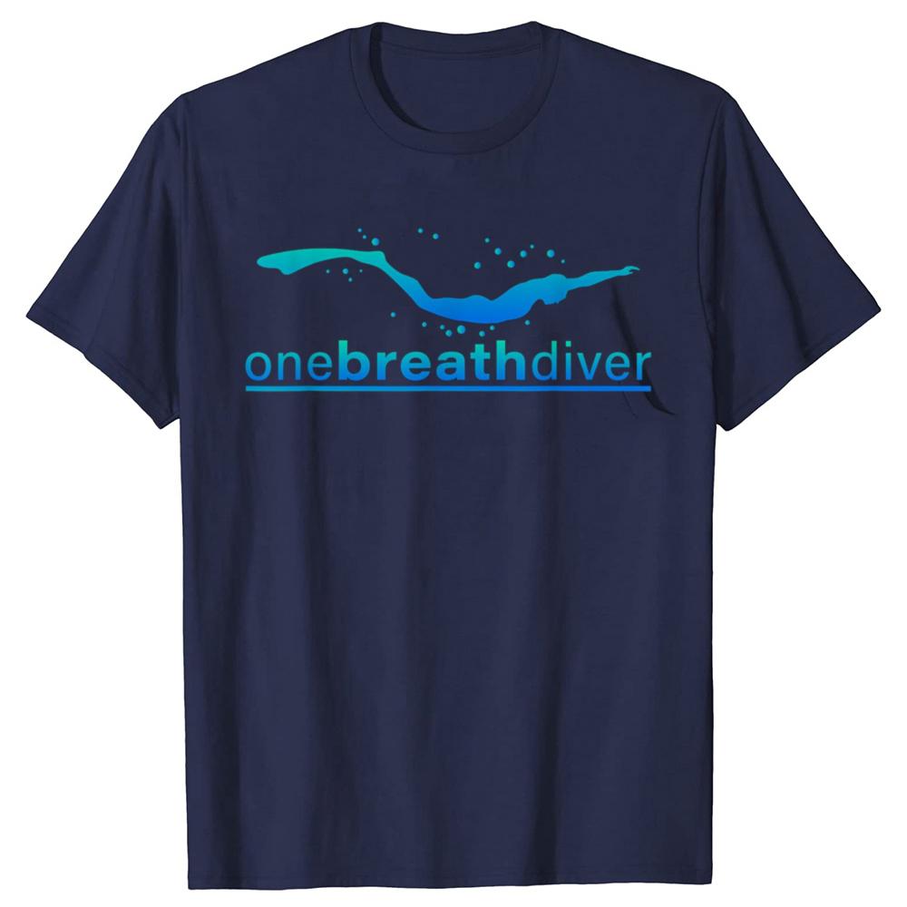 Funny One Breath Diver Freediving T Shirts Cotton Streetwear Short Sleeve Gifts Mens Fashion Casual Loose Oversized T Shirt
