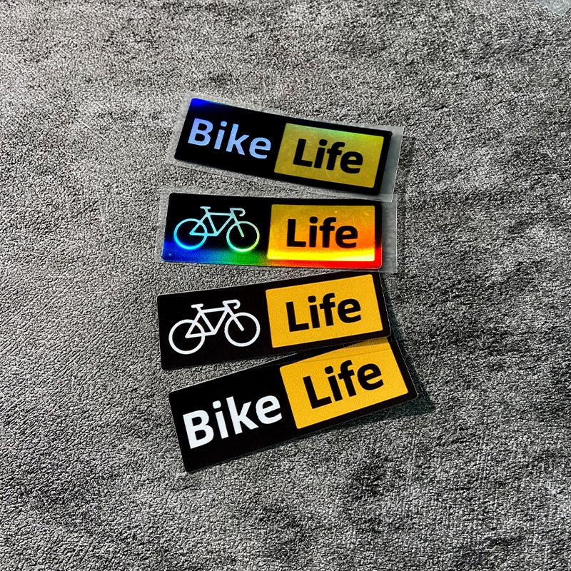 2PCS Bike Life Waterproof Vinyl Sticker, Fashion Decal for Car Motorcycle Bicycle Helmet Exterior Styling Decor Accessories