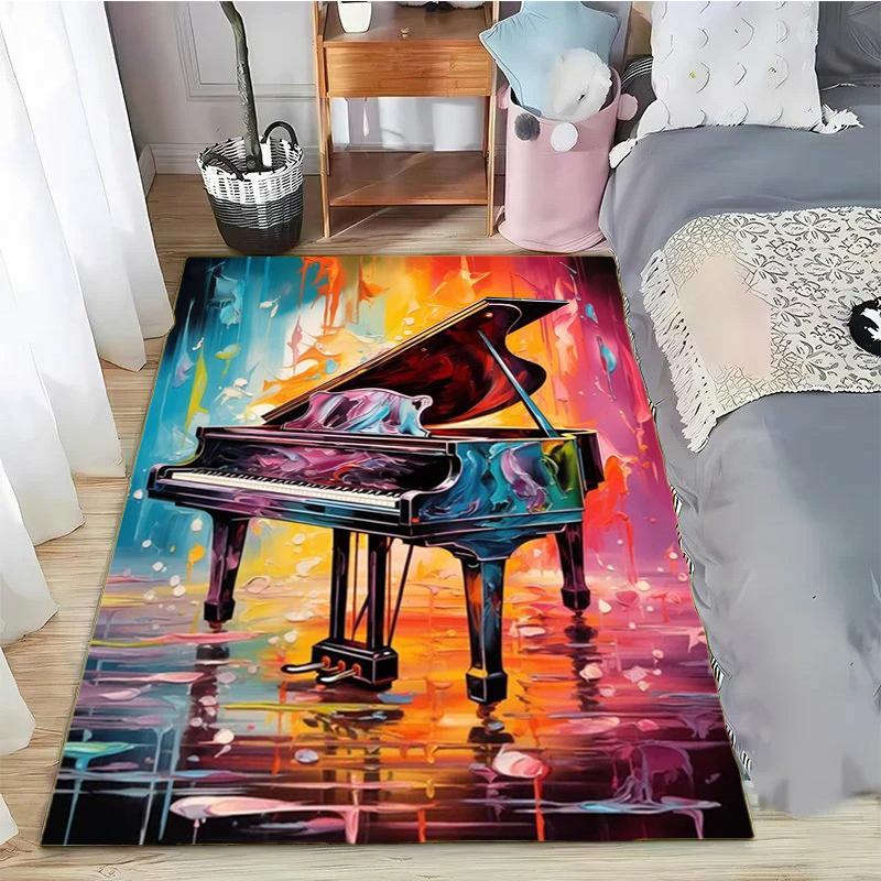 Abstract Art Musical Instruments Rug Print Floor Mat Carpet for Living Room Bedroom Large Soft Carpet Home Children's Room Mat