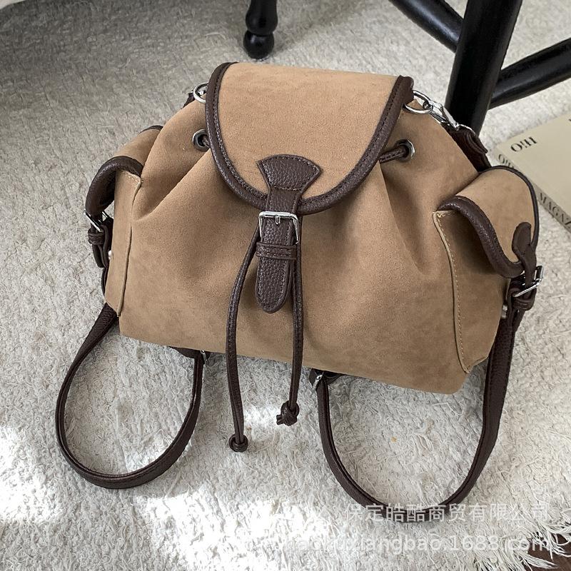 Autumn and Winter Retro Suede Women's Backpack 2025 New Large-capacity Commuting Backpack Student Class Schoolbag