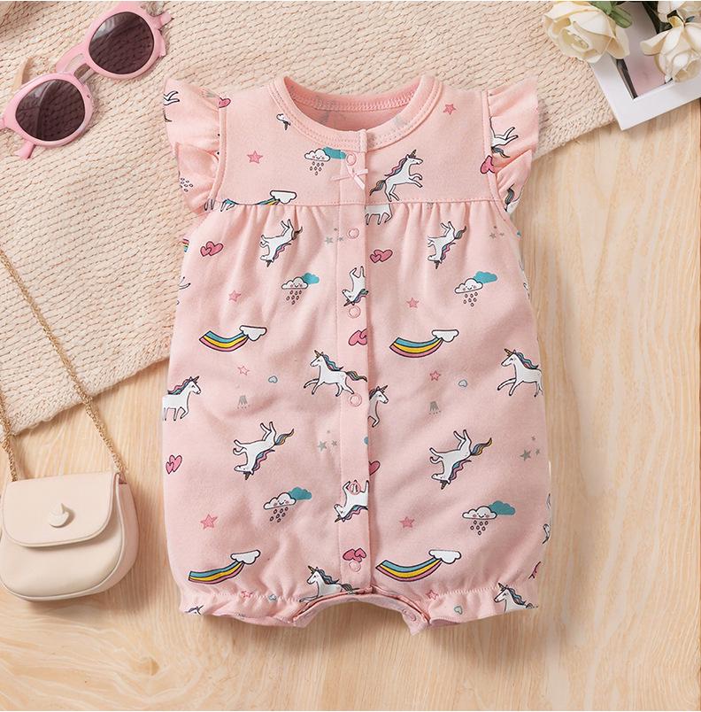 Neugeborener Sommer Lässiger Kurzarm Strampler Body