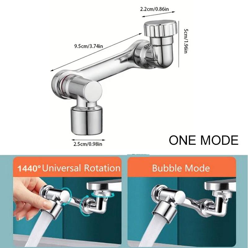 Cap de pulverizare robinet cu rotație universală 1440° pentru robinete de extensie cu duză de barbotare aerator pentru robinet de bucătărie, chiuvetă și braț robot