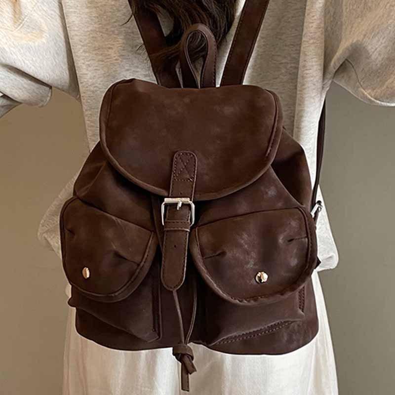 Korean Version of College Student Backpack 2025 New Retro Trend Fashion Student Bag Personalized Ins Foreign Style Backpack