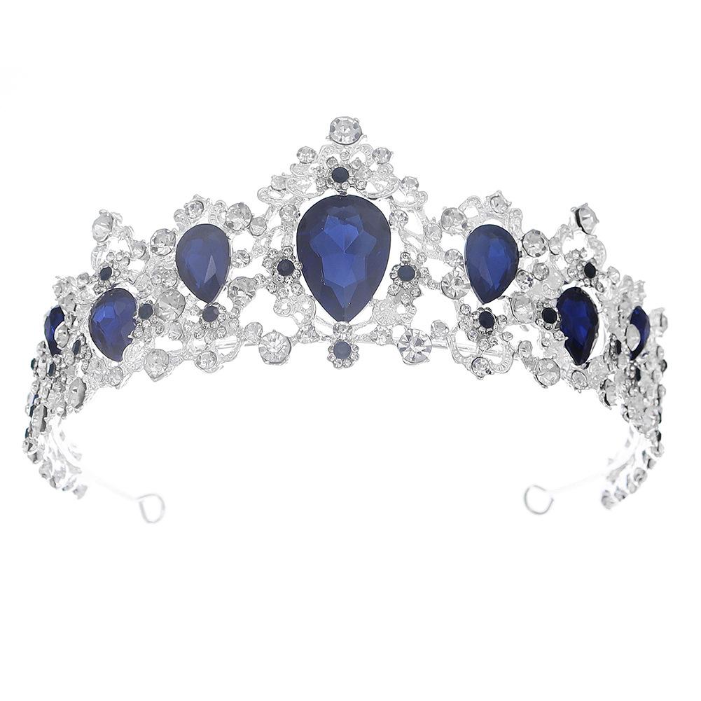 

European and American Wedding Accessories Retro Rhinestone Crown Princess Birthday Hair Accessories Palace Luxury Red Crystal Bridal Crown 2026 14.5*6CM