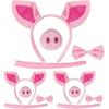 Halloween Cute Pink Pig Costume Headband Set - Cartoon Animal Plush Piggy Face
