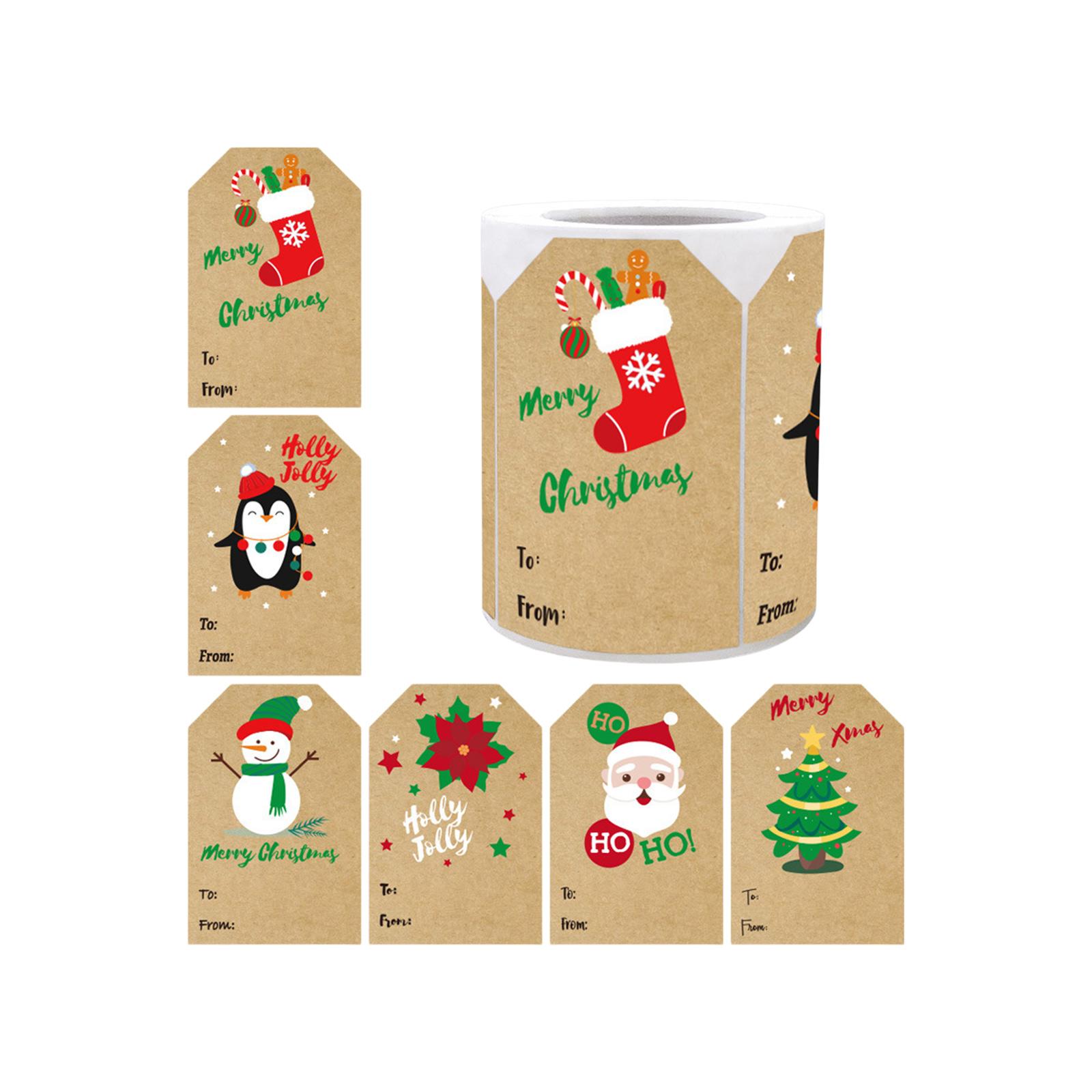 

Рождественские декоративные наклейки для подарочной упаковки, 250 наклеек для упаковки подарков, украшения коробок и конвертов One Size