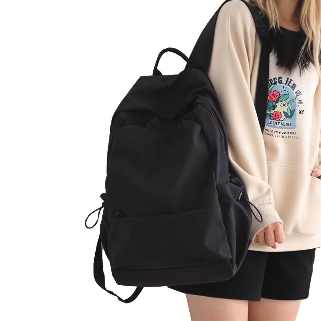 YOVERGA Backpack for Women, High School Students, Popular Student Backpack, Outdoor Nylon Backpack, Large Capacity, Solid Color, Lightweight, Unisex,