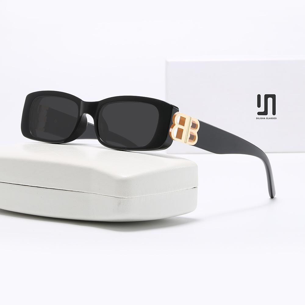 Trendy Internet celebrities European and American small frame double B street shot ins simple retro sunglasses sports street shot premium sunglasses
