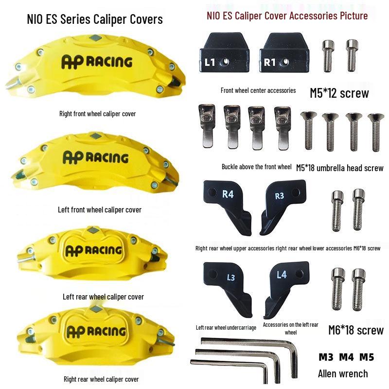 NIO ES6/ES7/ES8 Brake Caliper Cover: Aluminum Alloy, New Version, Special Model, Color Options Available.