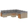 VidaXL Salon de Jardin avec Coussins 12 pcs, Canapés de Patio, Ensemble de Meubles, Mobilier de Terrasse Extérieur, Beige 3260659