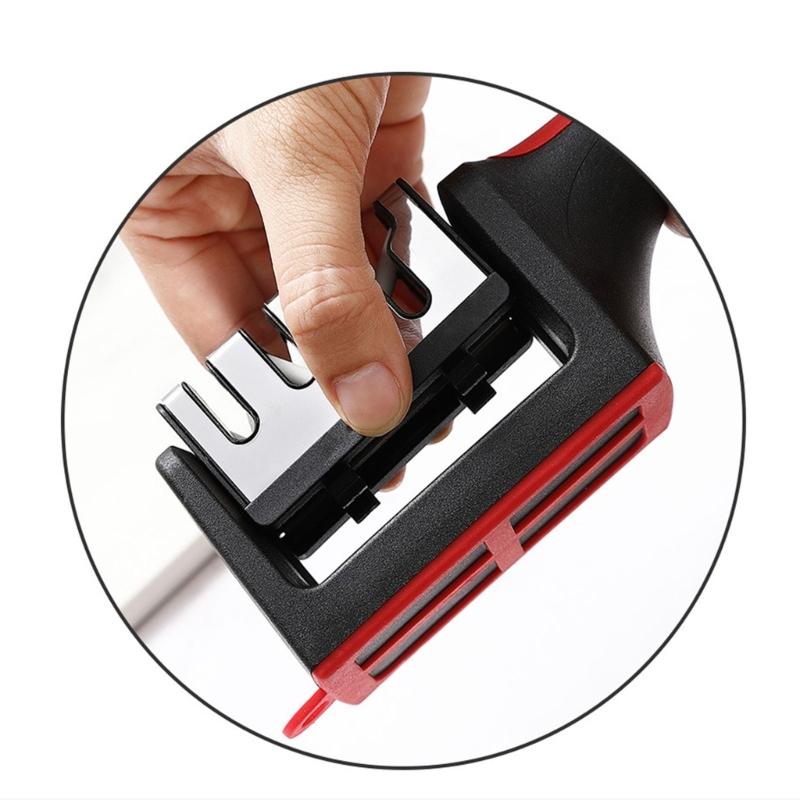 Practical Kitchen Blade Sharpener Tool Ergonomic Handle Nonslip Feet Ceramic Steel Construction For Fast Brims Restorations