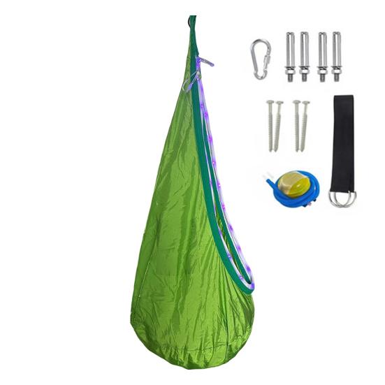 1 Set Kids Therapy Swing with LED Light Strip Indoor Outdoor Ceiling Tree Hanging Hammock Chair with Cushion Special Needs Kids Adults Sensory Swing