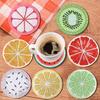 8-piece Fruit Pattern DIY Diamond Art Painting Coaster Without Cup Holder Wooden Coaster Living Room Office Bar Restaurant