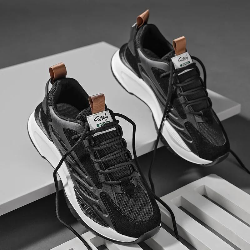Fashion Original Men's Sneakers Size 45 Thick Sole Sports Shoes Trainer Race Breathable Fashion Running Sneakers Male Casual Mens Shoes