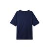 Uniqlo Solid Color Pullover T-Shirt Unisex Tops Navy 455364-69