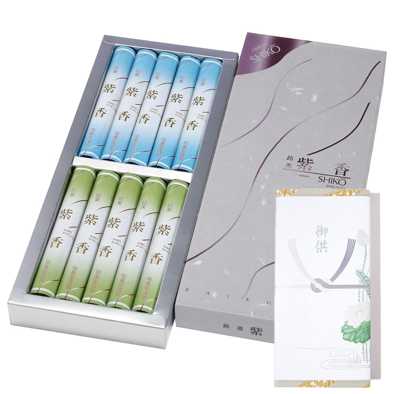 

Baikundo Shiko 2-tier 10 incense sticks gift set Japan
