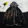 Winter new fake two-piece hooded cotton-padded jacket men's short loose thickened cotton-padded jacket winter bread-padded jacket