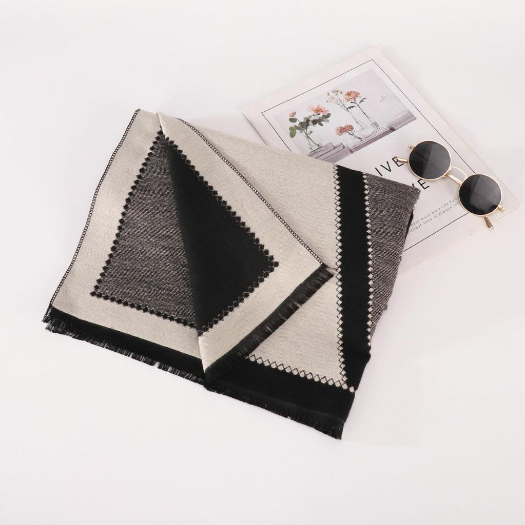 Women's Imitation Cashmere Scarf - Thick, Warm, Dual-Use Shawl for Autumn/Winter 2023 (Korean Style)