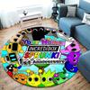 Colorful Creatures Custom Name Round Area Rug Carpet Rug For Living Room Bedroom Sofa Playroom Decor Nonslip Floor Mat