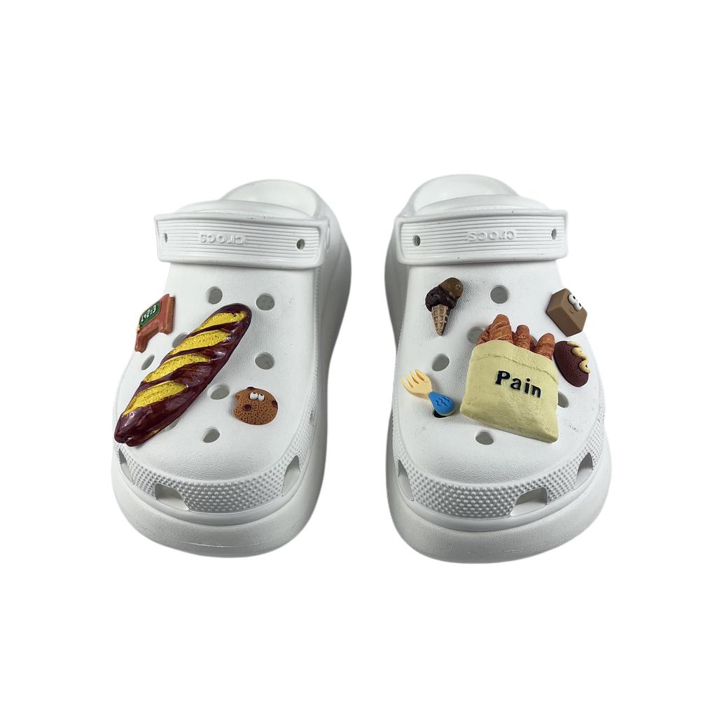 Crocs Crush Clog EVA French Fries Fun Fashion and Versatile Comfortable Casual Classic Hole Shoes Unisex White