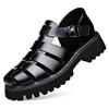Plateau Sandalen aus echtem Leder Outdoor Sneaker Strand Gummi Flip Flops Wasser Trekking Sommer Herren Klassische Römersandalen Slipper