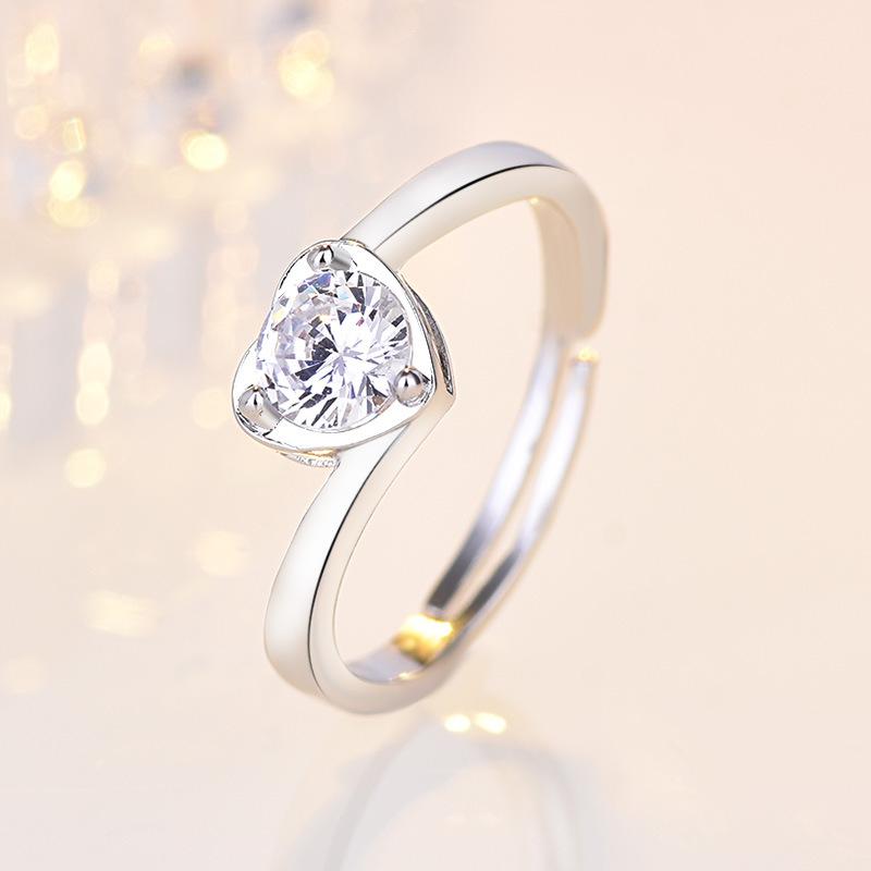 Original 925 Silver Ring High Quality Adjustable Opening AAA Zircon For Women Wedding Fine Fashion Jewelry Gift