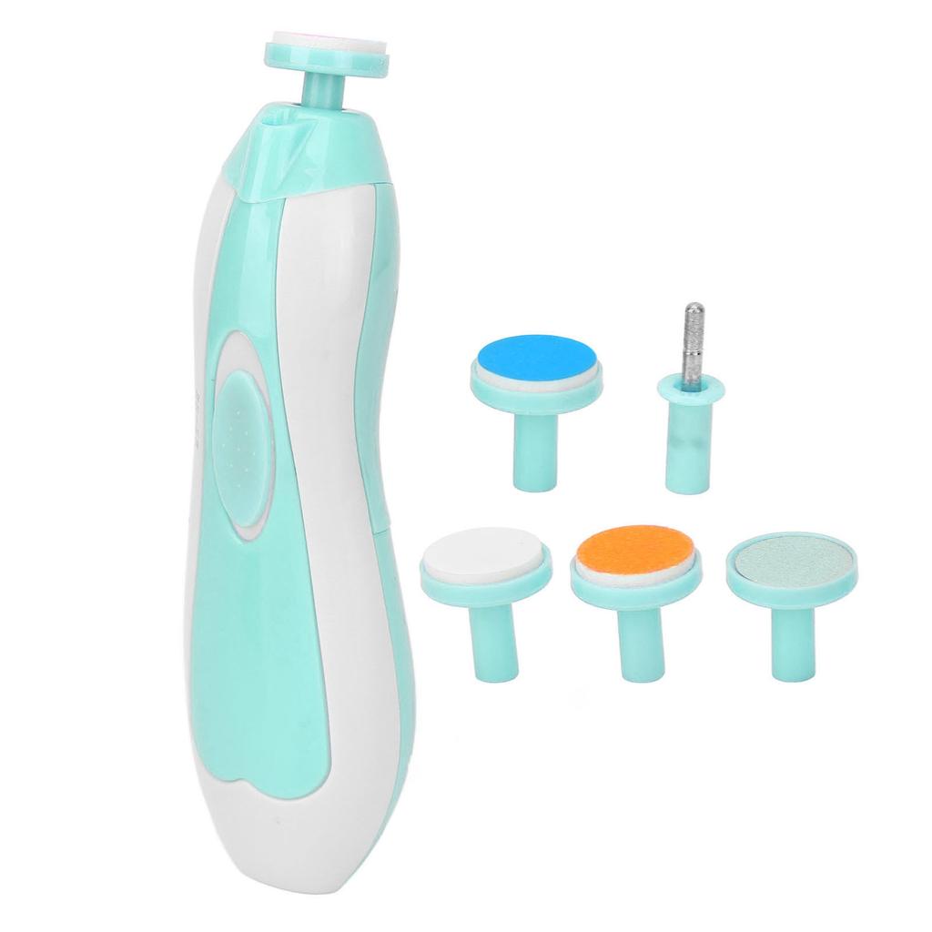 Baby Electric Nail Grinder Low Noise Manicure Care Portable Infants Nail File with 6 Grinding Hd