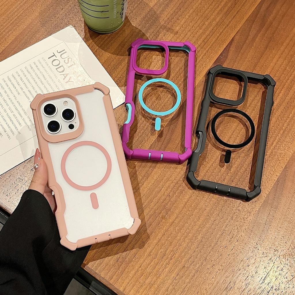 For iPhone 16 Pro Case Compatible with MagSafe Clear Anti Drop TPU+PC Phone Cover