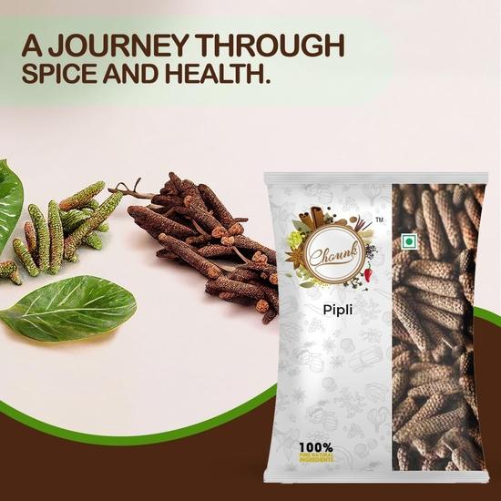 Chounk Premium Pipli Long Pepper Whole - 50 Gram| Long Pepper Pippali, (Pipli,Pipal Badi, Pippali), Black Pepper, Whole Spices