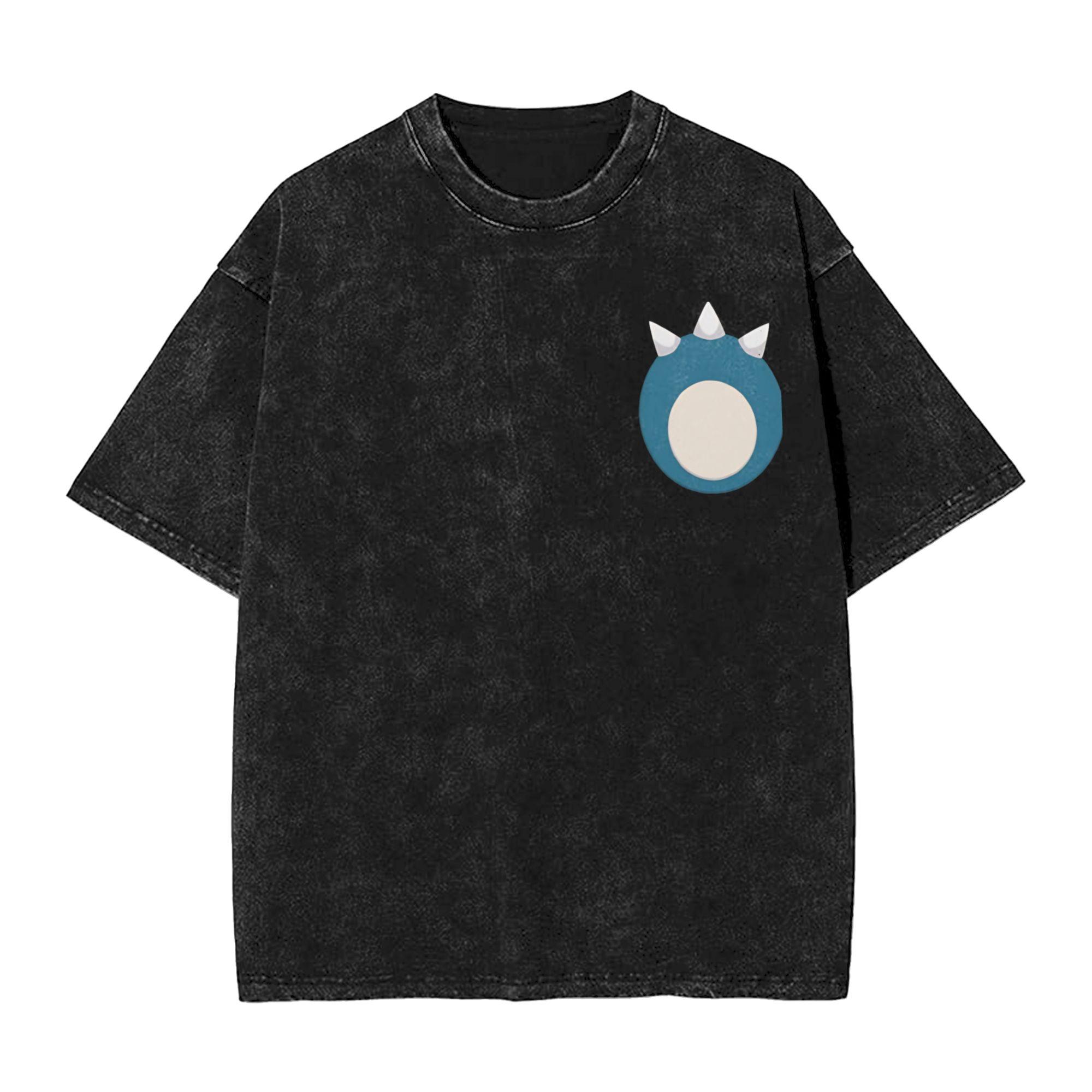 

Snorlax Pawprint PPokemon Washed T Shirts Streetwear Hip Hop Vintage TShirts Tee Shirt Unisex Women Cotton Oversize Printed S