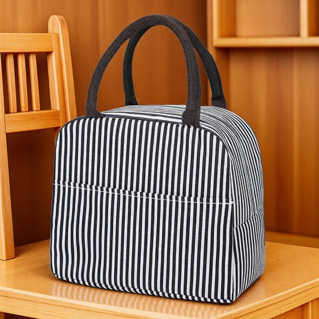 Functional Pattern Cooler Lunch Box Portable Insulated Canvas Thermal Food Picnic Bags for Women Kids