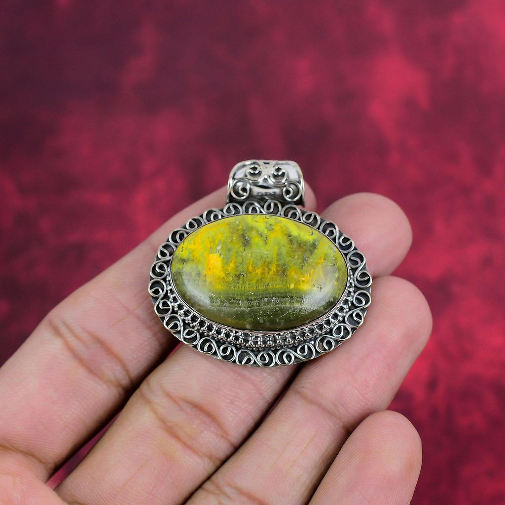 Hänge av hummeljaspis, 925 Sterlingsilver Ädelstenssmycken, Handgjort hänge, För Mors dag