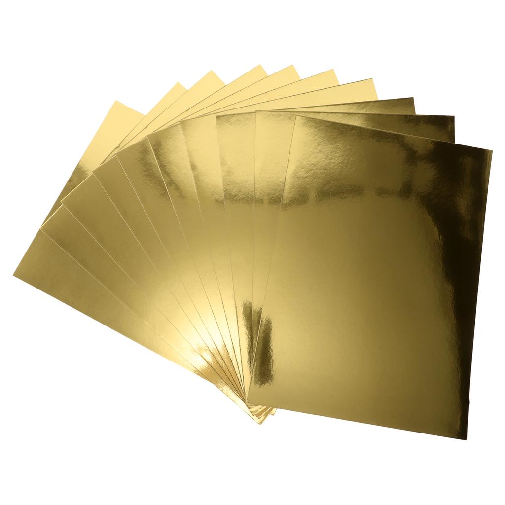 10 Sheets Handbook Paper Jam Colored Cardstock Foil Craft Scrapbook Metallic Glitter Gold Mirror A4 Cardboard Child Mentalic