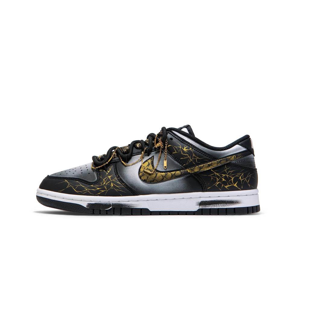 Nike Dunk Résistantes à l'usure et au glissement Basse top Chaussures de Skateboard Homme Noir Or DD1391-100(Team1517-SBOX)-Sacs d'emballage aléatoires