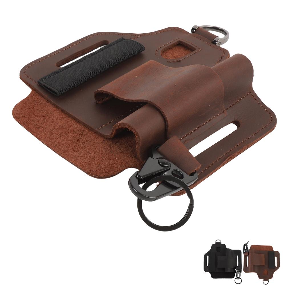 Skórzana Torba na Narzędzia na Pasek Wielofunkcyjna Przenośna Saszetka na Narzędzia na Pas do Przygód na Świeżym Powietrzu, Pracy, Napraw