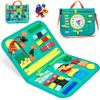 Busy Board, 20-in-1 Montessori Toy Motor Skills Toy for Dressing Skills, Educational Sensory Toddler Toy, Activity Board for Airplane Car Travel