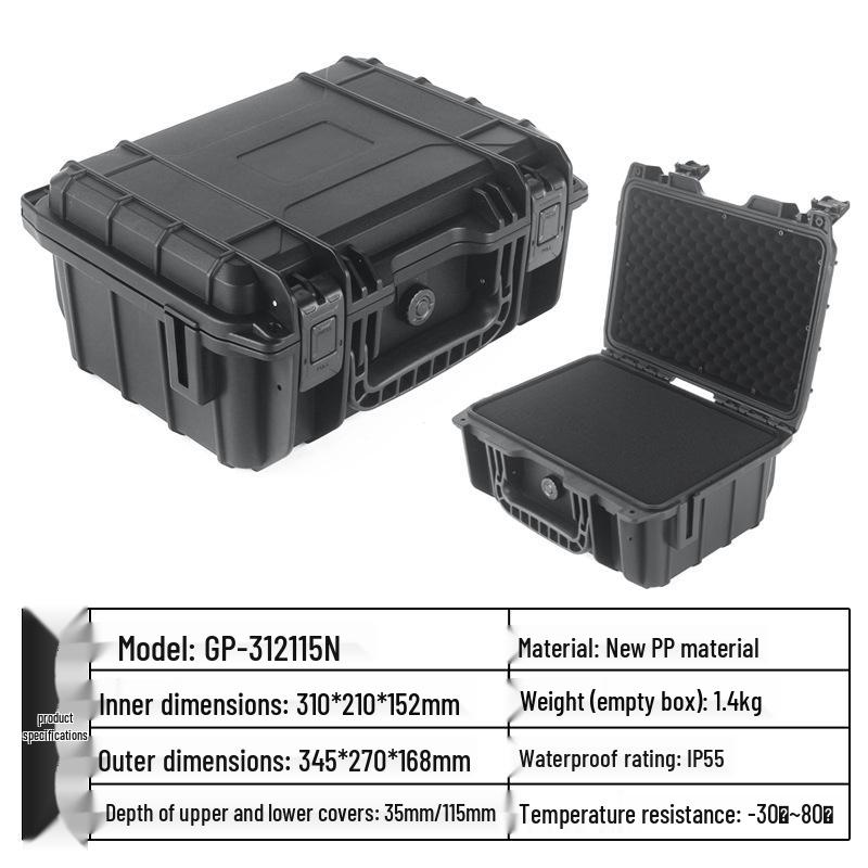 Large IP67 Waterproof Protective Tool Case with Sponge Insert