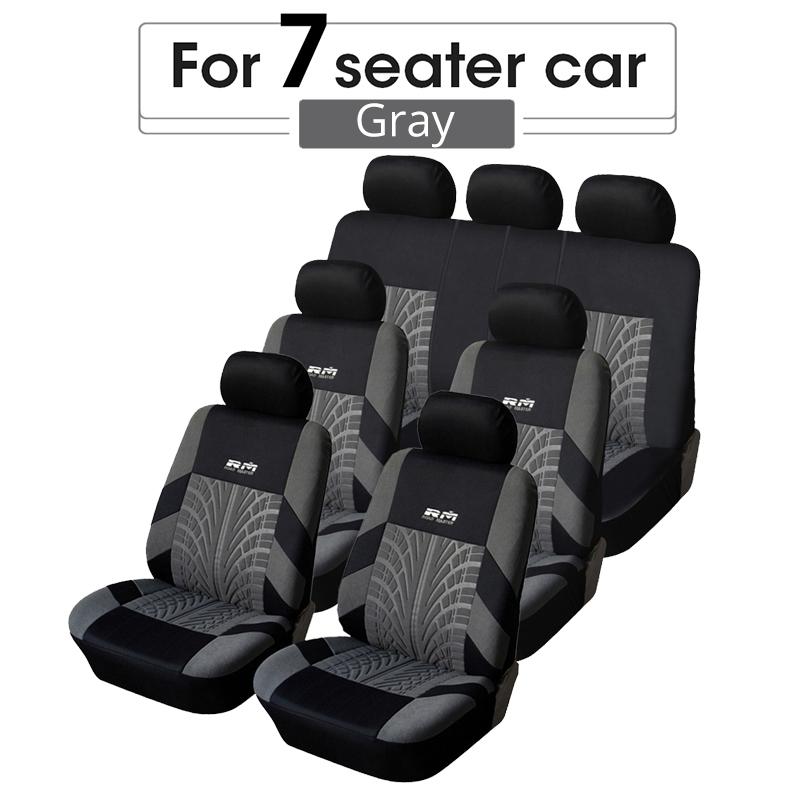 

7 шт., стильные чехлы для автомобильных сидений, комплект из полиэфирной ткани, универсальный подходит для большинства автомобильных чехлов, автомобильных сидений GRAY-7PCS