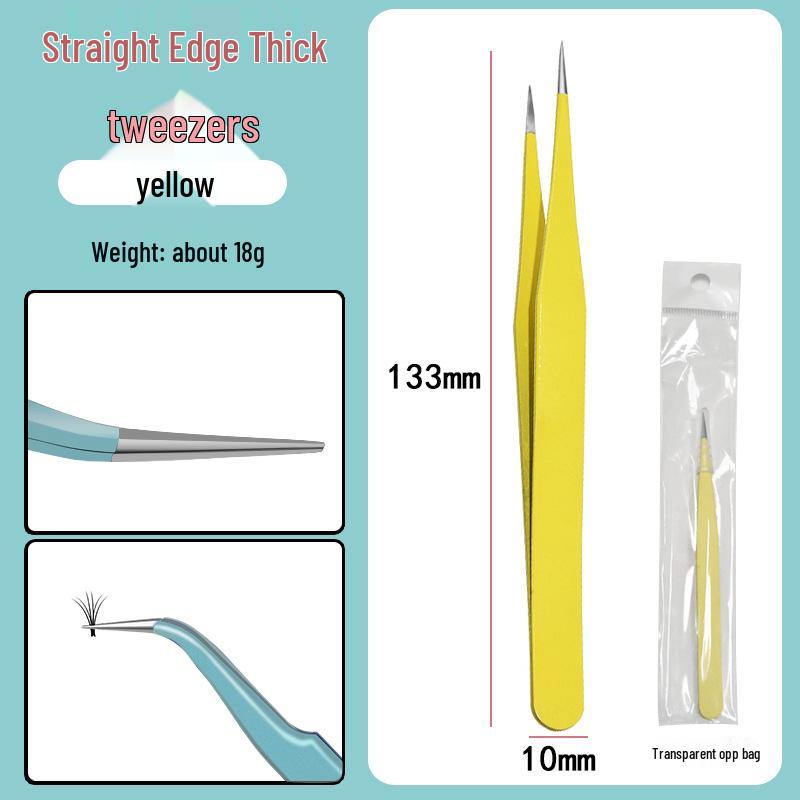 Colorful Stainless Steel Curved Tweezers for False Eyelashes and Planner Clips