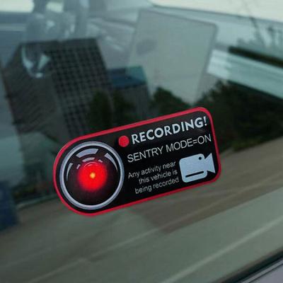 1× For Car Sentry Mode Recorder Window Sticker Safety Warning Decal Accessories