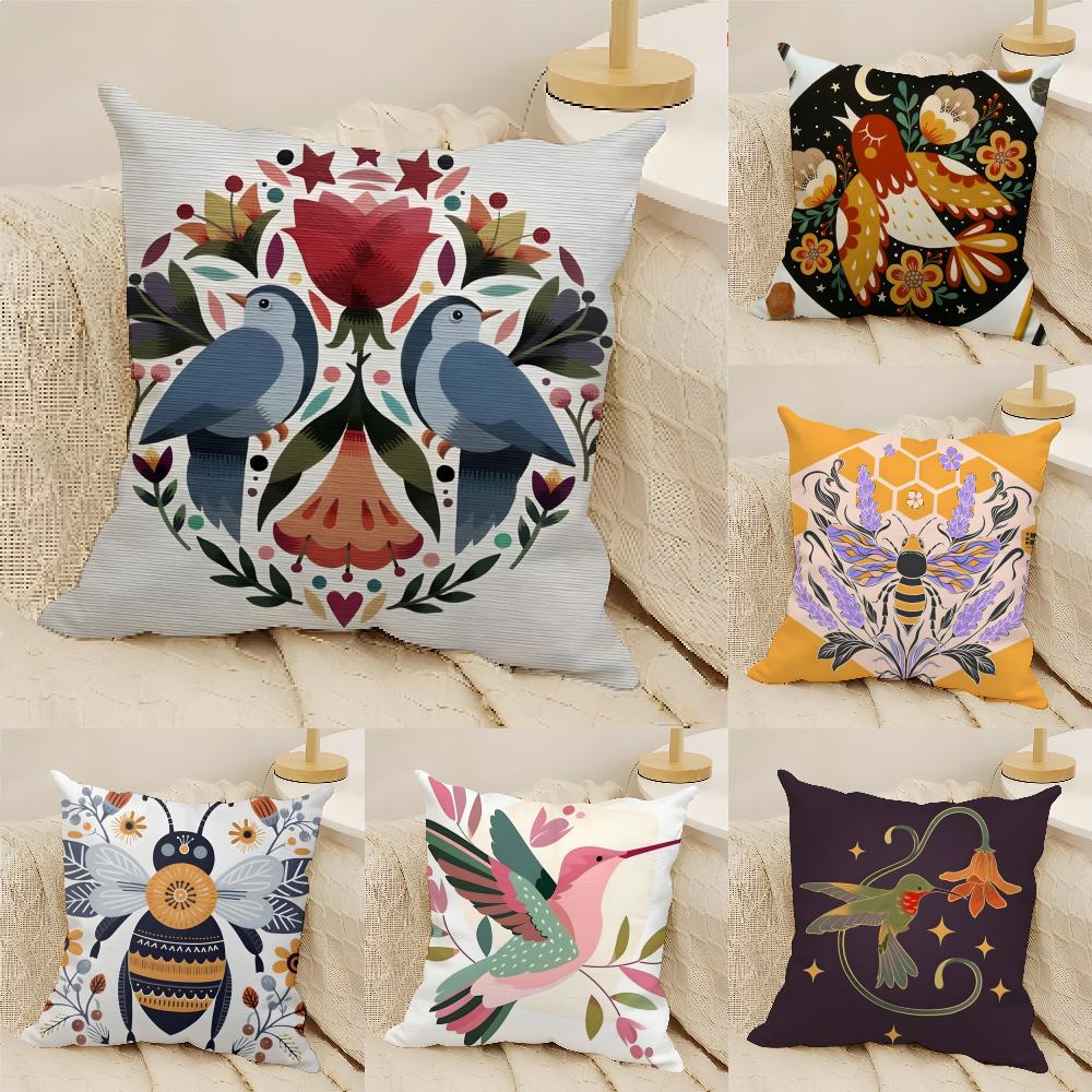 2 Simple Farm Crop Flower Print Pillow Case Home Living Room Decoration Linen Pillowcover Pillow Cases Cushion Cover