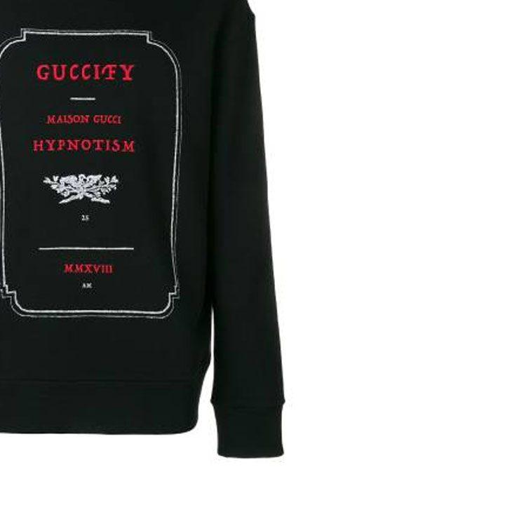 GUCCI Sweatshirts Men's Black Crew Neck Moderate Regular 475532-X3N46-1082