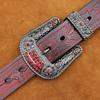 Men's Embossed Western Leather Belt - Retro Oiled Waxed Cowhide with Buckle