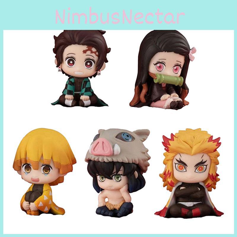 Adorable 5pcs Set Of Demon Slayer Doll Ornaments Including Rengoku Kyoujurou For Fans