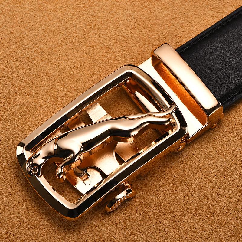 Men'S Automatic Buckle Belt True Two-Layer Cowhide Automatic Buckle High-End Men'S Pants Belt Business Source