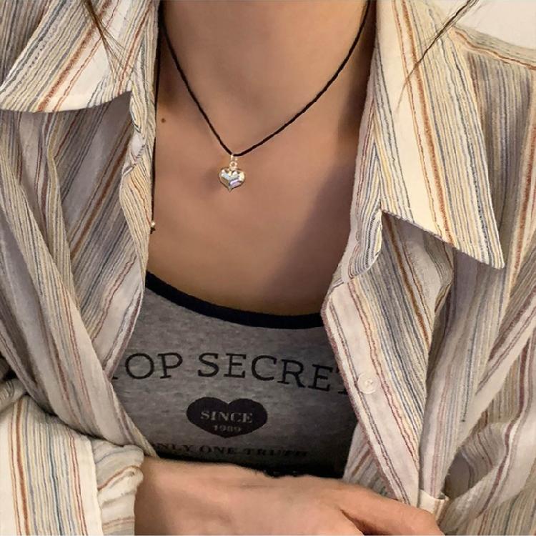 Heart Necklace Female Niche Collarbone Chain Student Adjustable Chain Jewelry