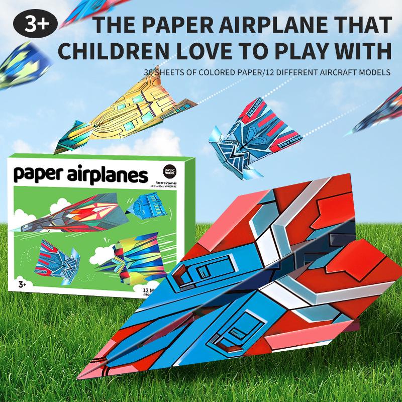 3D Paper Airplane Craft Kit for Kids - Colorful Educational Toy for Boys & Girls