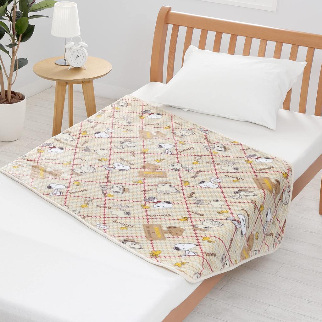 Nishikawa Snoopy Half Woodstock FQ71305065300 Decke, Größe, 140x100cm, Waschbar, Weich, Warm, Brüder, Beige,