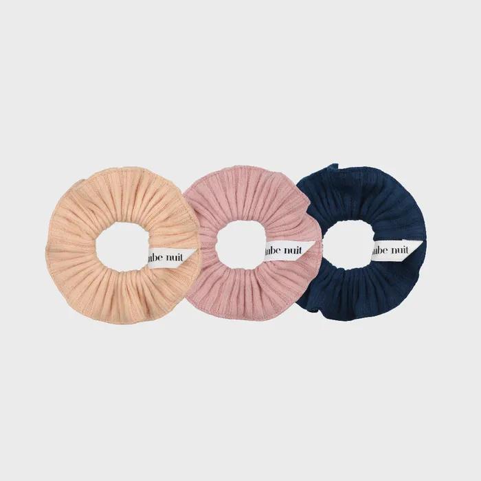 Soft Knit Ruffle Hair Scrunchie Soft Peach S