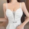 Elegant Ruffled Two-Piece Camisole Slimming Dress